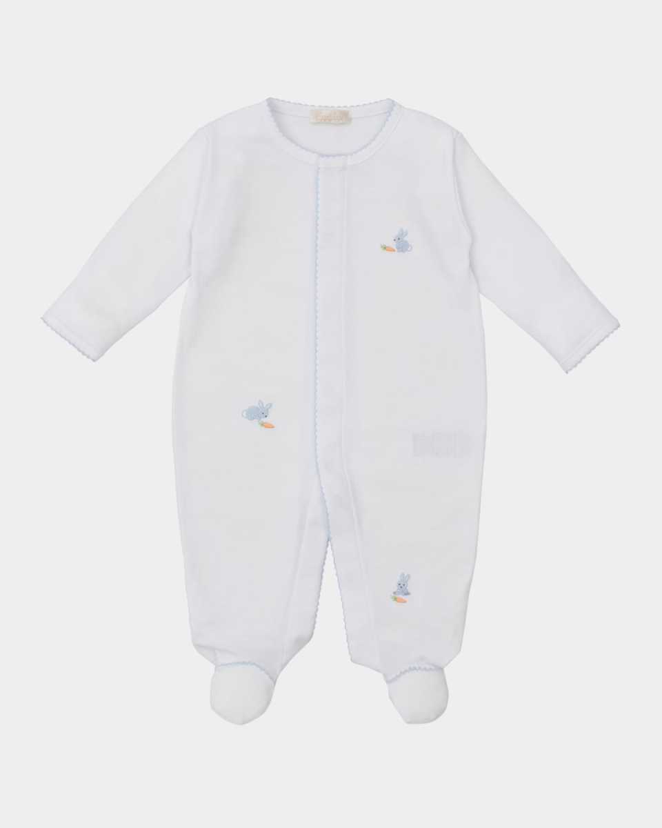 Boy's Premier Hand Embroidered Bunny Patch Footie, Size Newborn-9